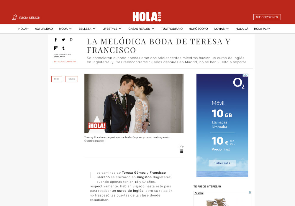 La boda de Tere y Paco en la Revista Hola