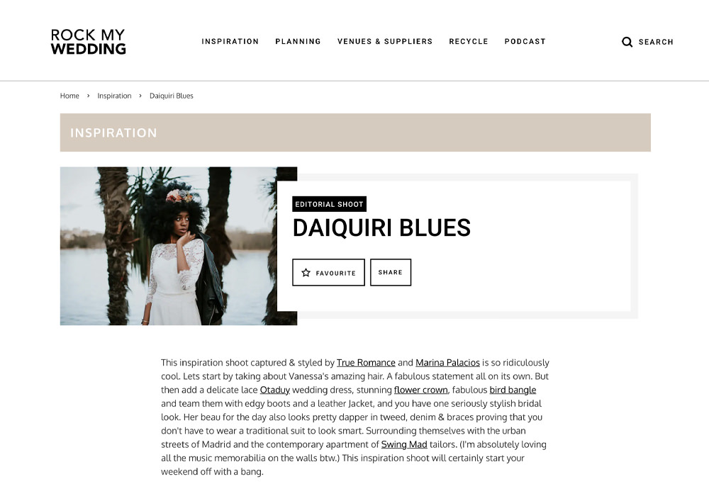 La editorial de Daiquiri Blues en Rock my wedding